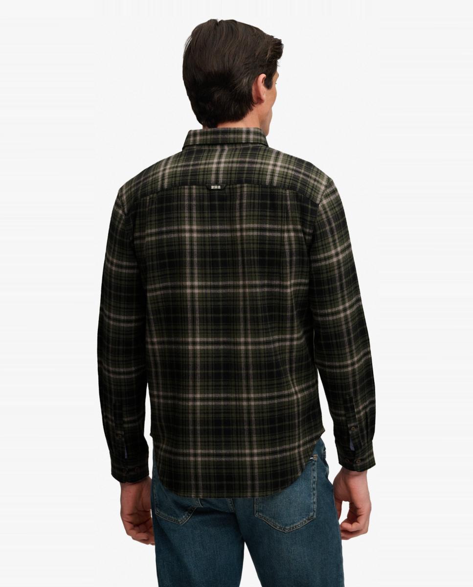 Camisa de Algodão Lumberjack com Manga Comprida Verde-2
