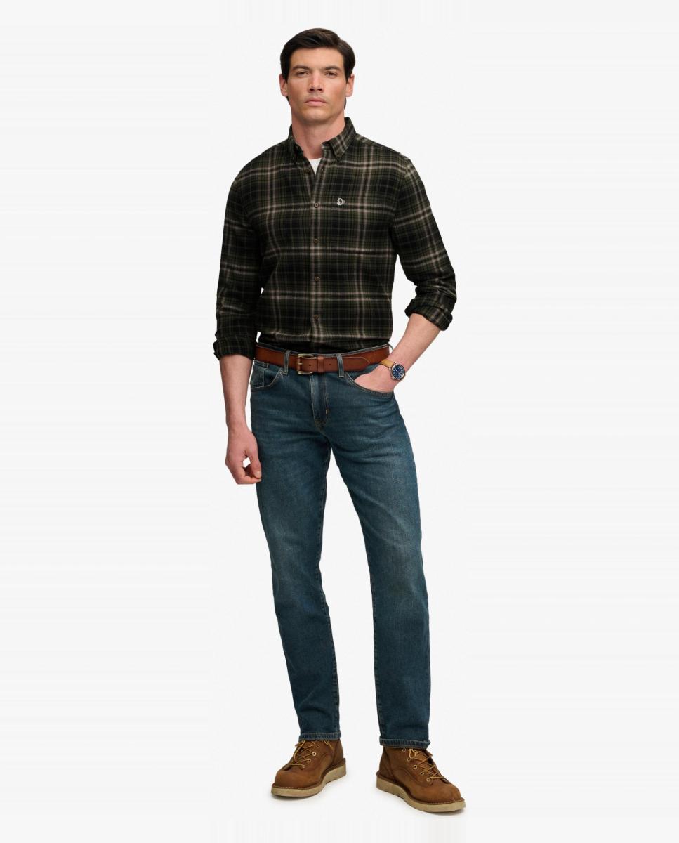 Camisa de Algodão Lumberjack com Manga Comprida Verde-5