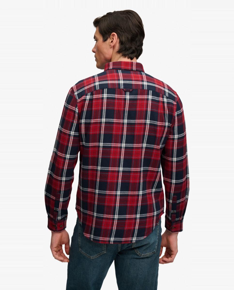 Camisa de hombre de algodón Lumberjack de manga larga - Superdry - Azul Azul-2