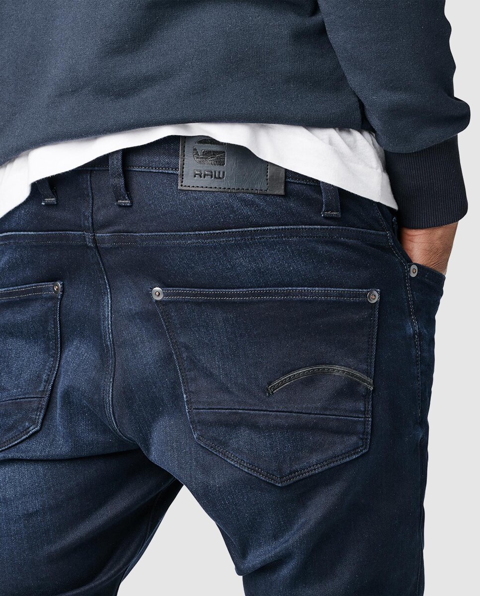 Calças de ganga de homem G-Star Raw Revend slim azul Azul-marinho-3