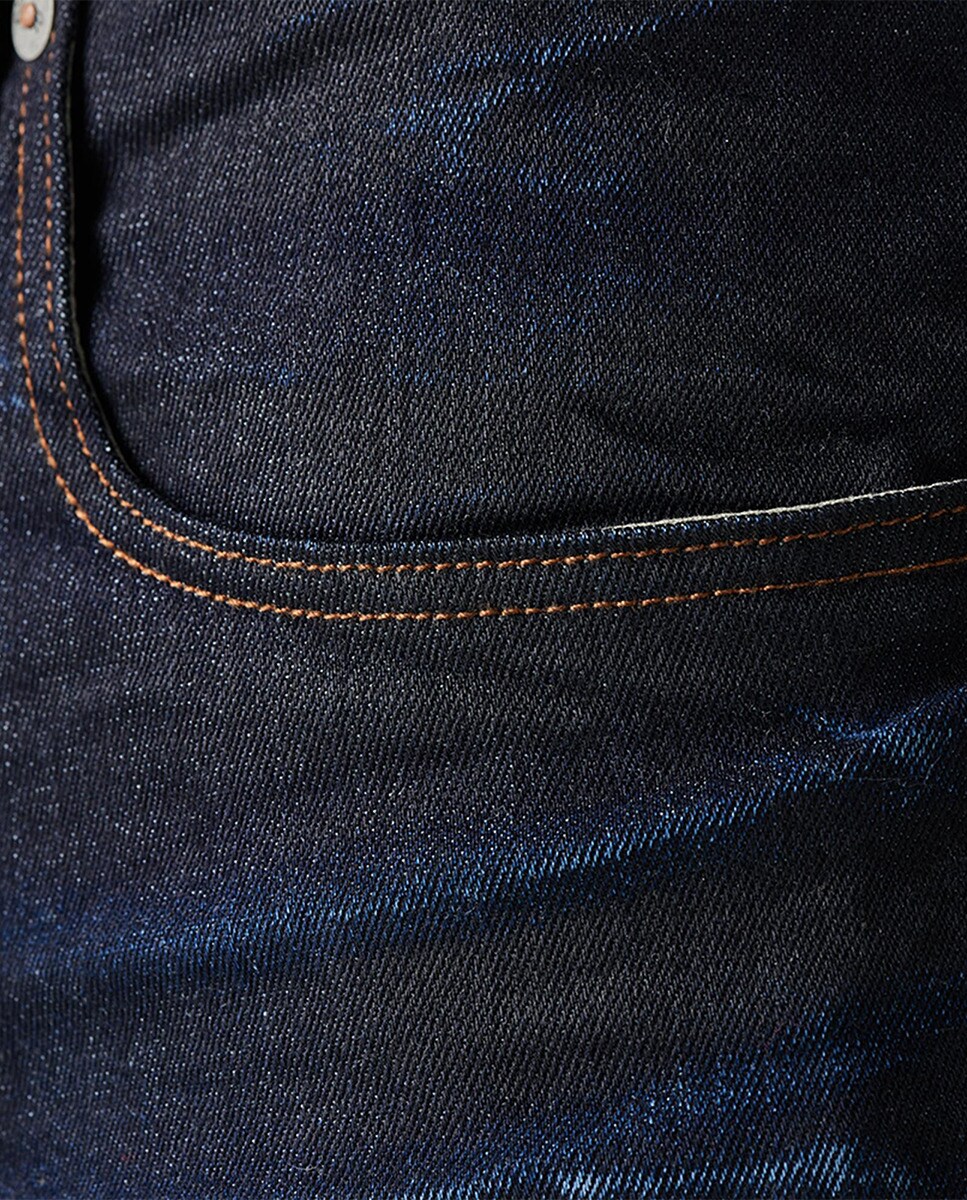Jeans 3301 tapered azuis Azul-5