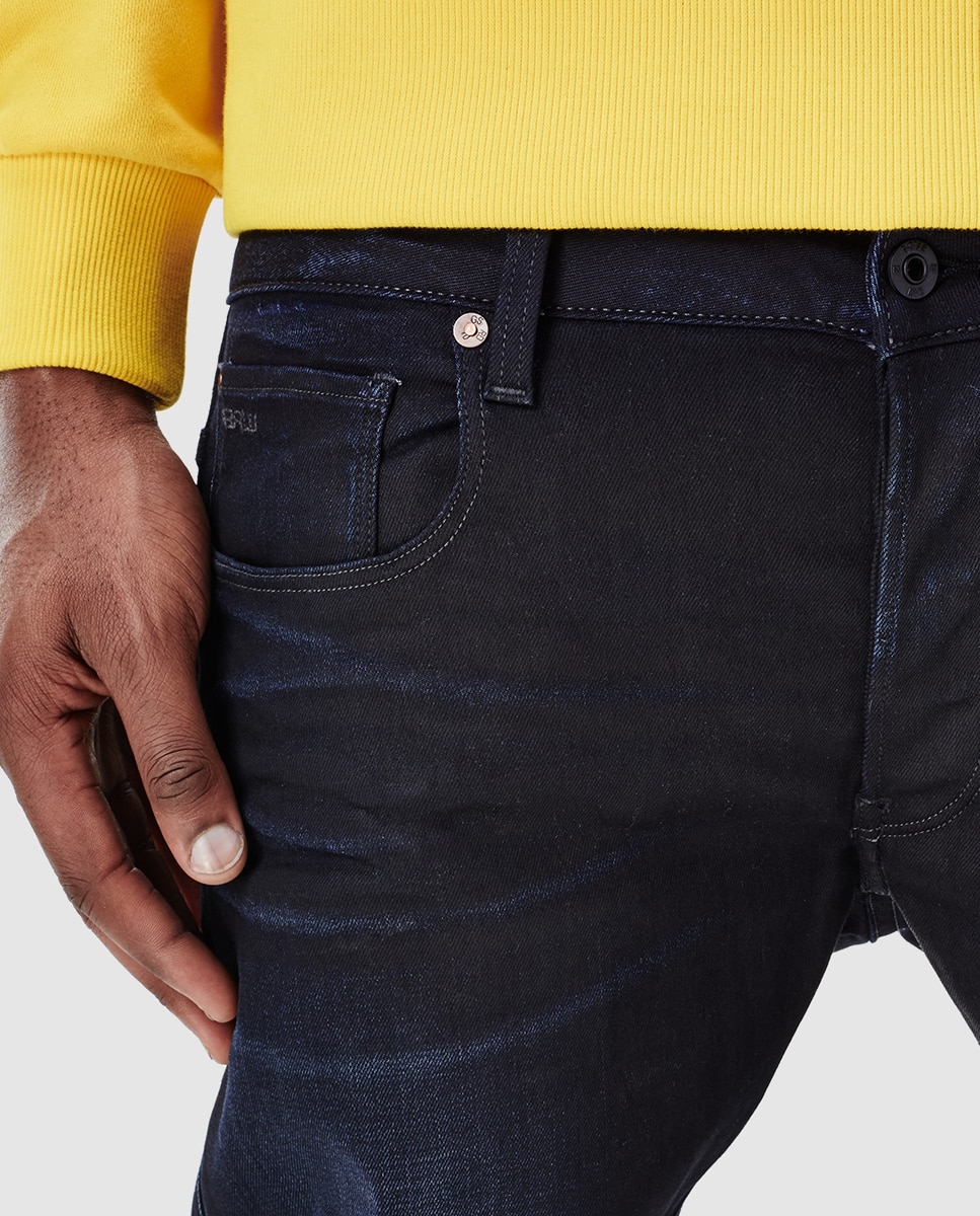 Calças de ganga de homem G-Star Raw 3301 slim azul Azul-marinho-3