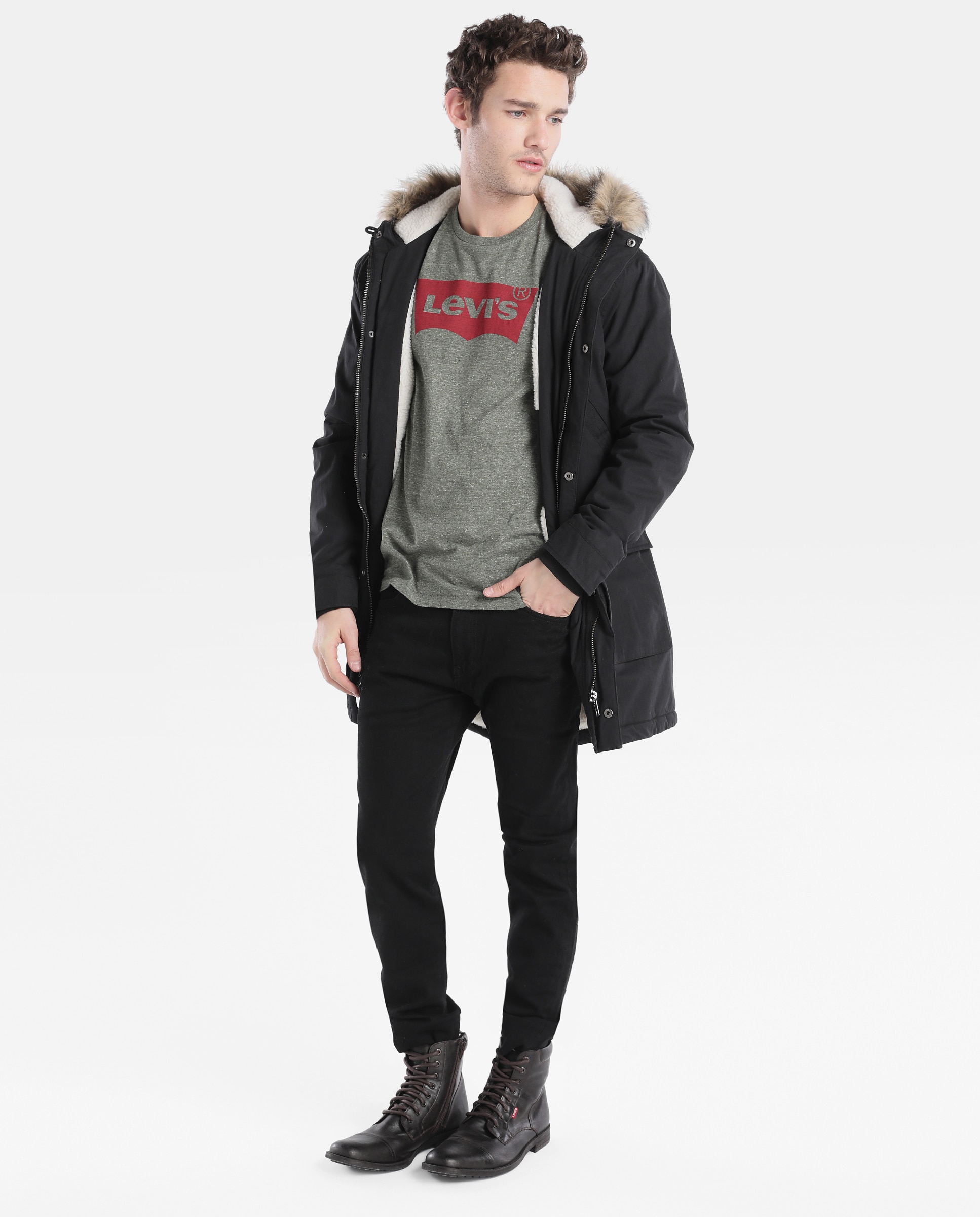 Jeans de homem Levi's 512 slim tapered pretas Preto-4