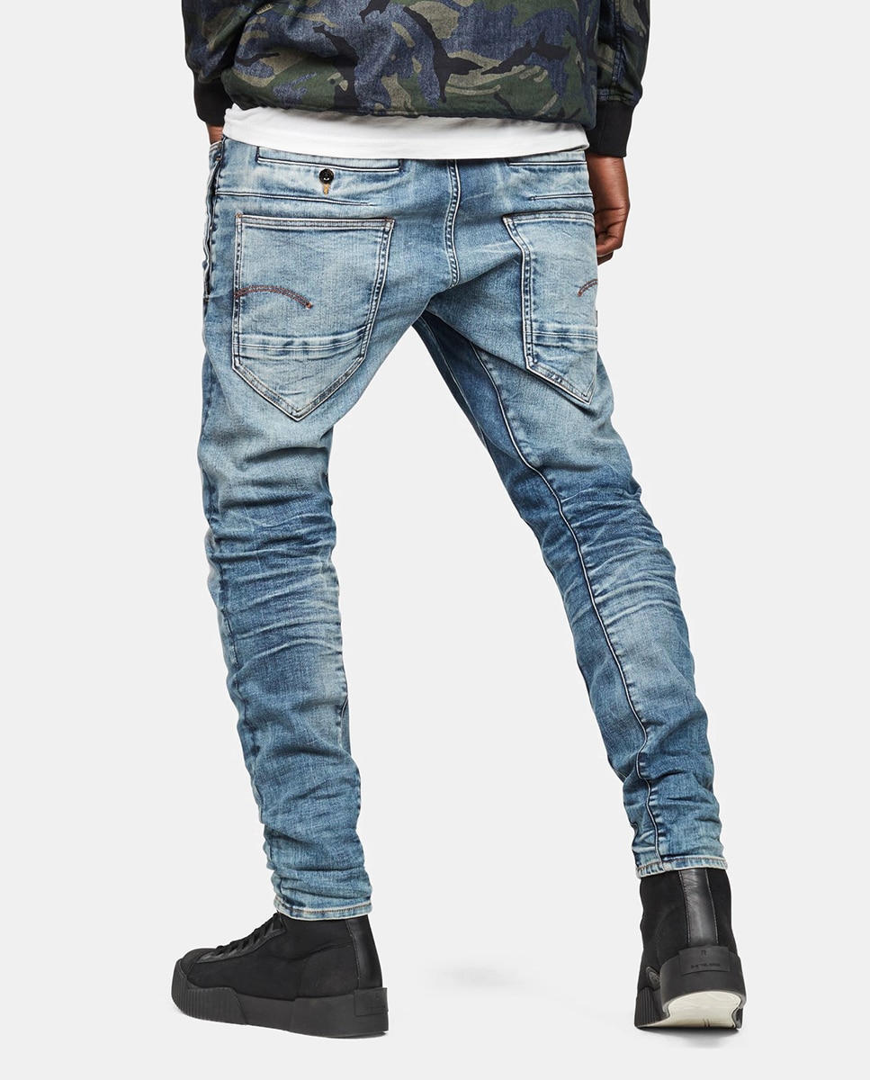 Jeans de homem G-Star Raw D-Staq 3D skinny azuis Azul-2
