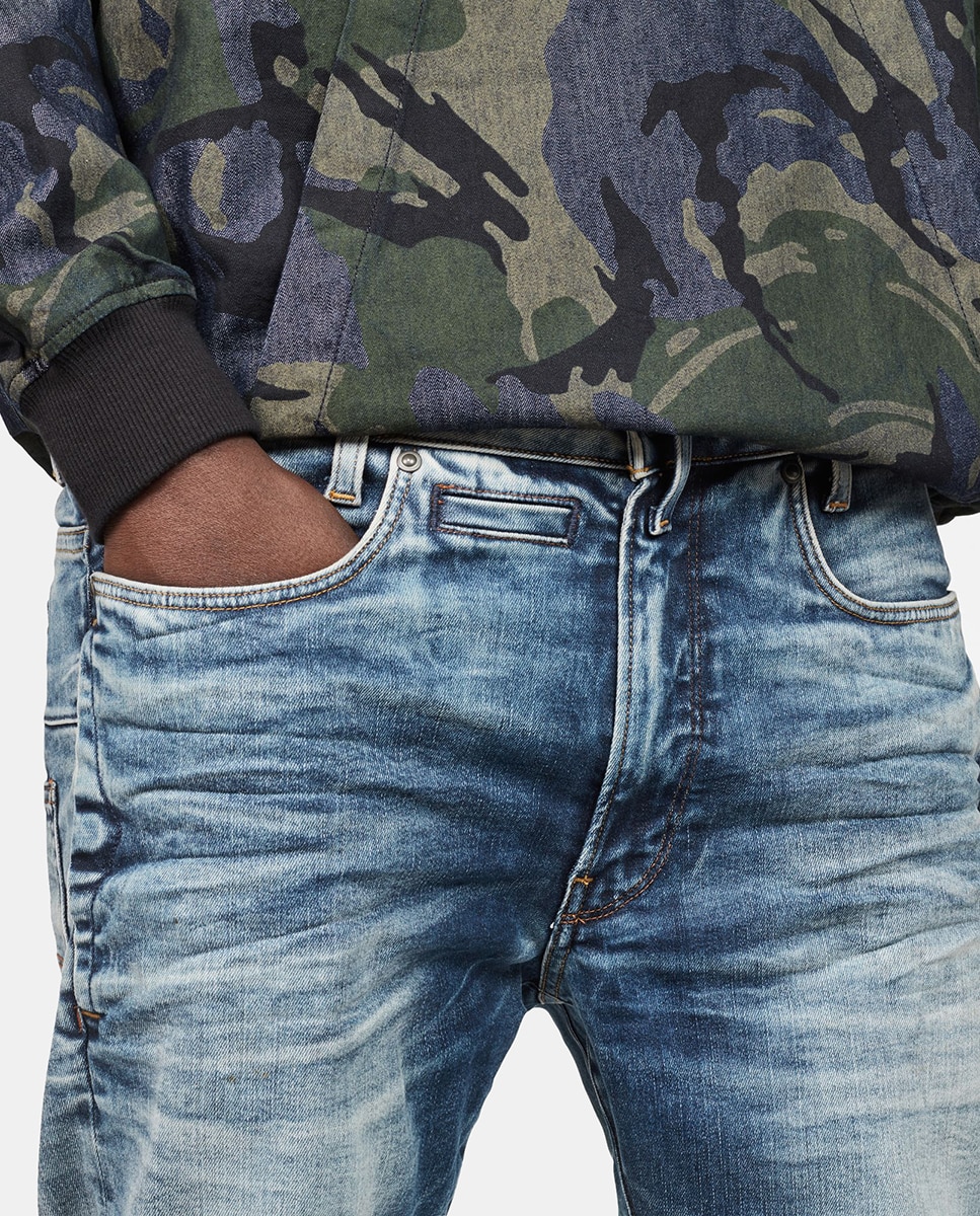 Jeans de homem G-Star Raw D-Staq 3D skinny azuis Azul-3