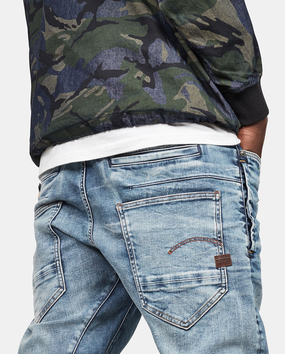 Jeans de homem G-Star Raw D-Staq 3D skinny azuis Azul-4