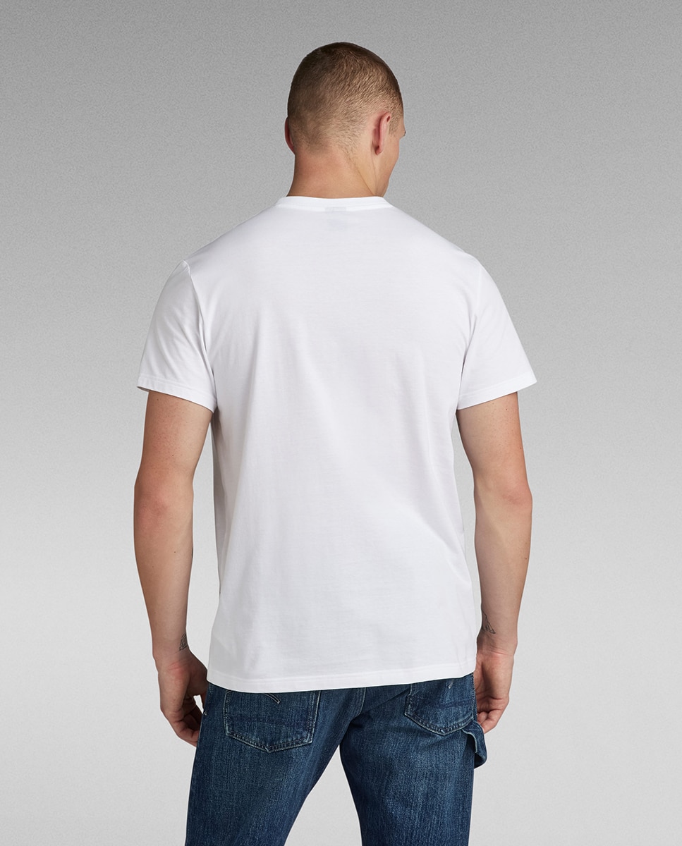 T-shirt de algodão ecológico transpirável com manga curta Branco-2