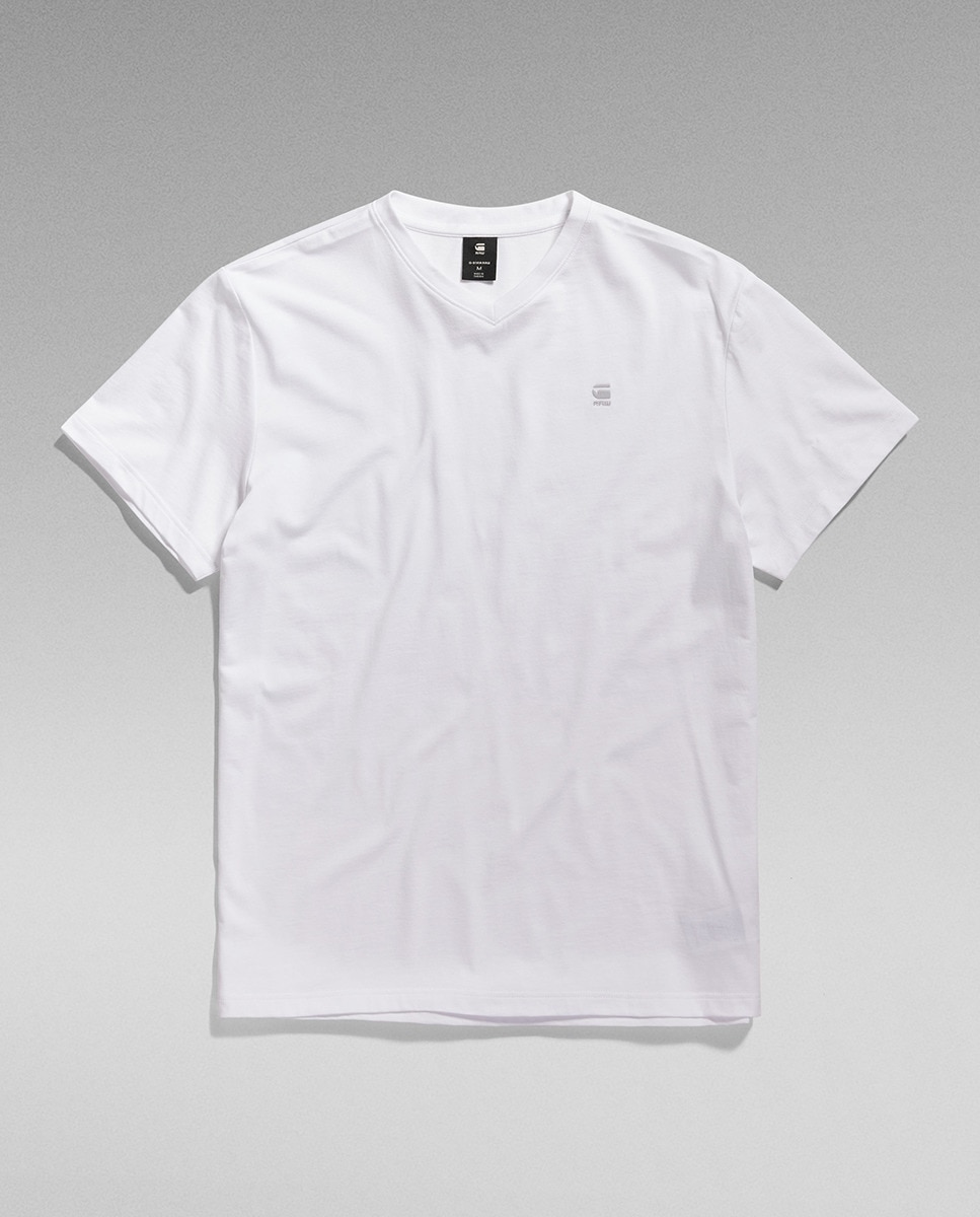 T-shirt de algodão ecológico transpirável com manga curta Branco-6