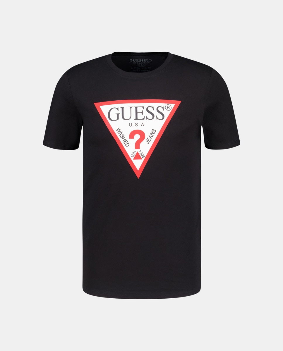 T-shirt com Logótipo à Frente Preto-4