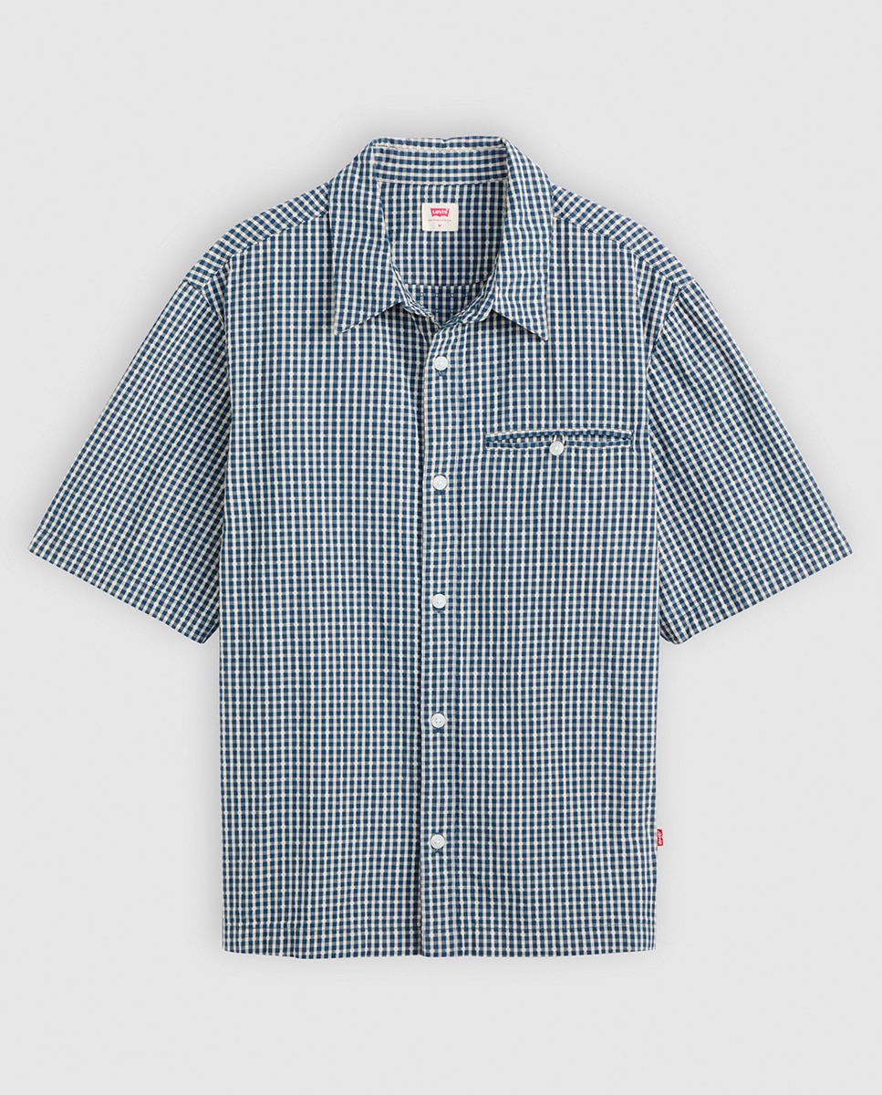 Camisa Cropped de Manga Curta Azul-5