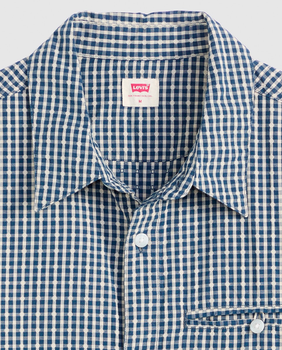 Camisa Cropped de Manga Curta Azul-6