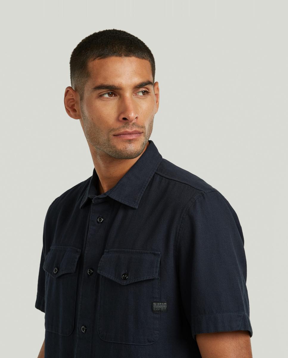 Camisa Marine de Corte Justo Azul-3