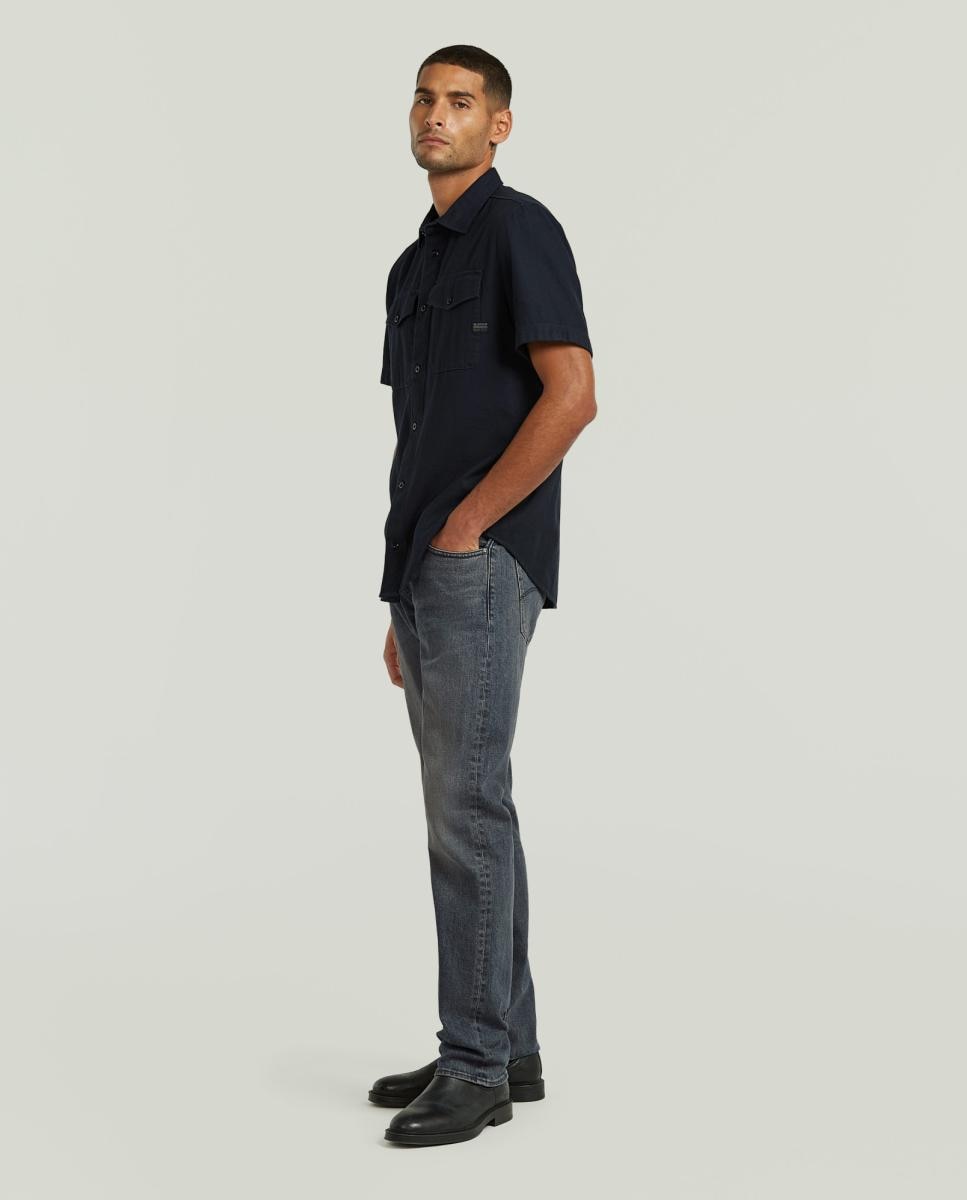 Camisa Marine de Corte Justo Azul-4