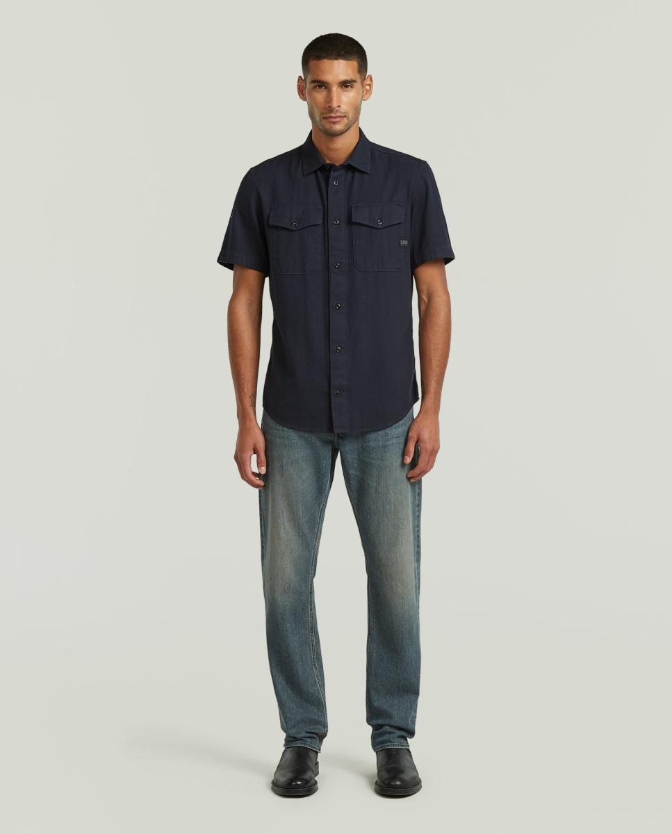 Camisa Marine de Corte Justo Azul-6