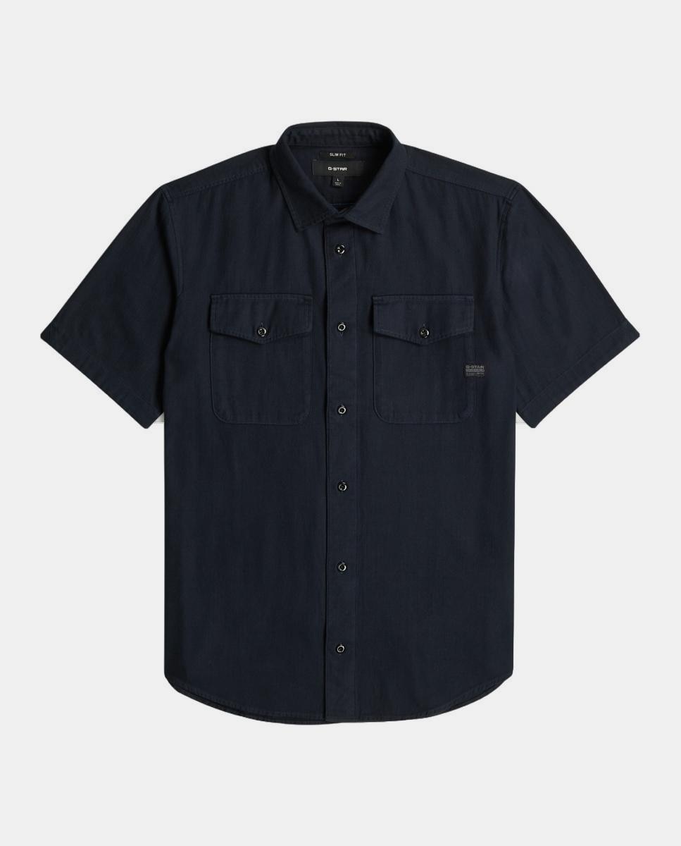Camisa Marine de Corte Justo Azul-5