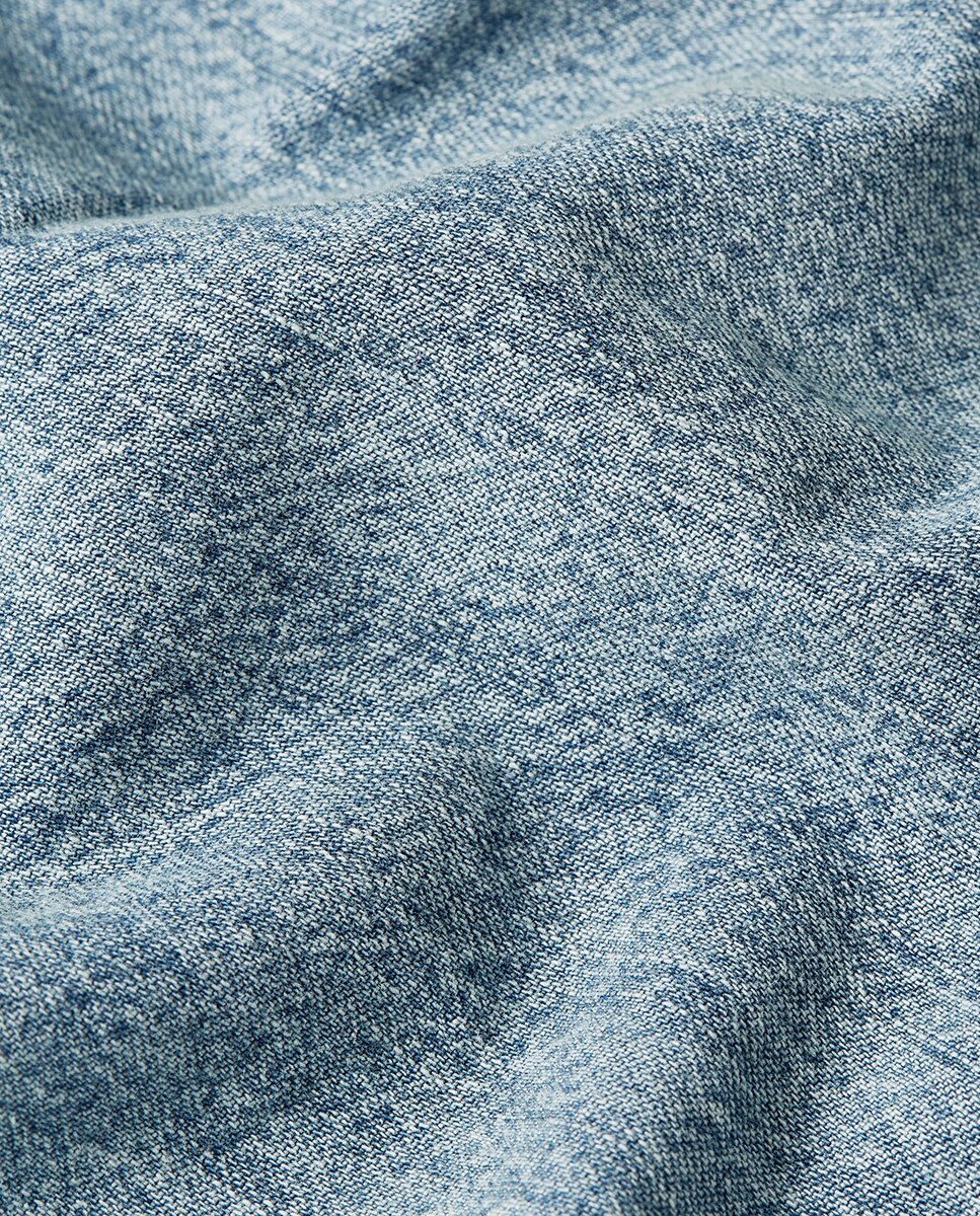 Camisa Slim de Corte Justo Azul-5