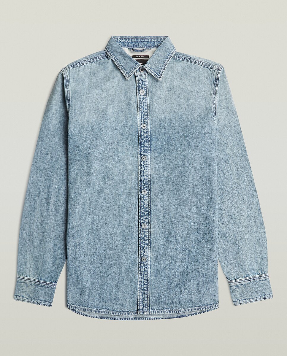 Camisa Slim de Corte Justo Azul-6