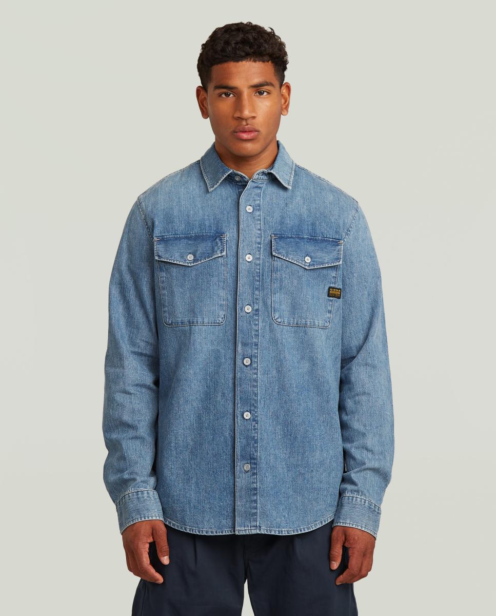 Imagem 0 de Camisa de Ganga Justa com Manga Comprida