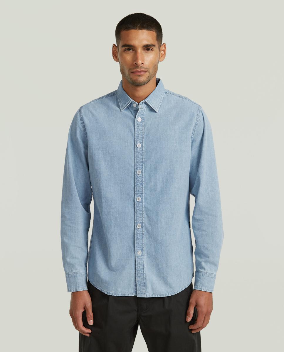 Imagem 0 de Camisa de Ganga Justa com Manga Comprida