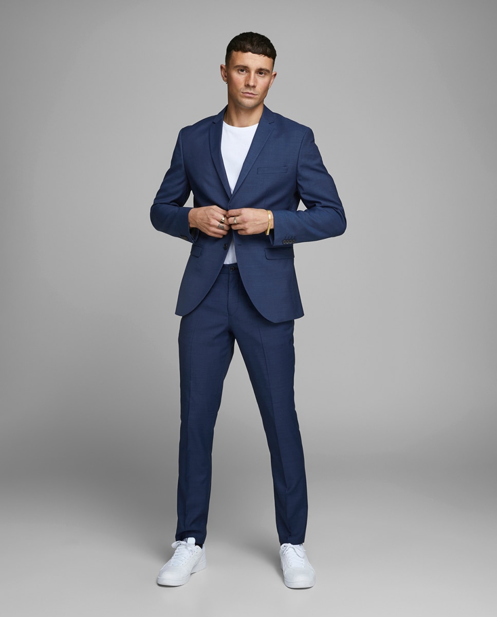 Blazer azul slim Azul-1