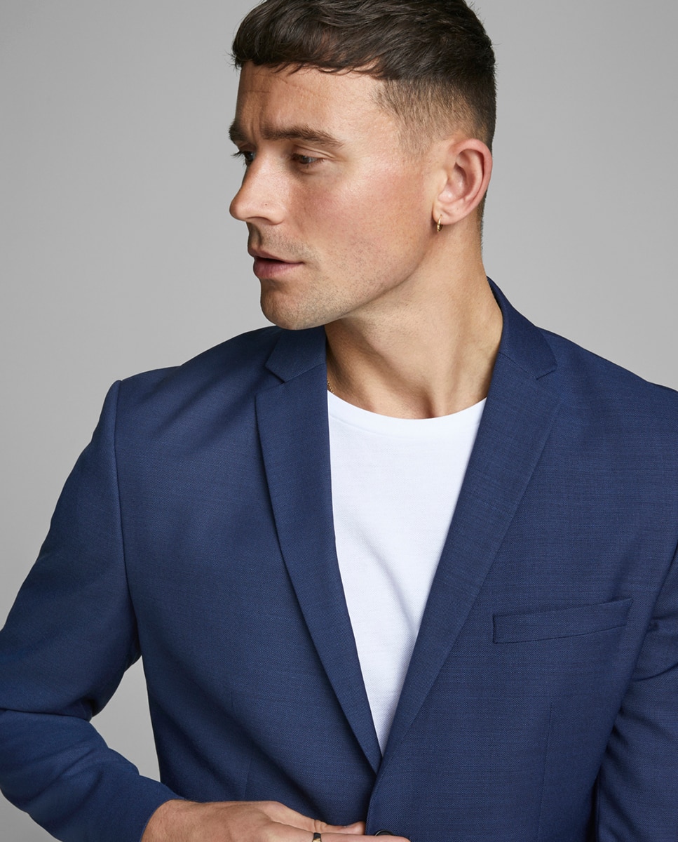 Blazer azul slim Azul-3