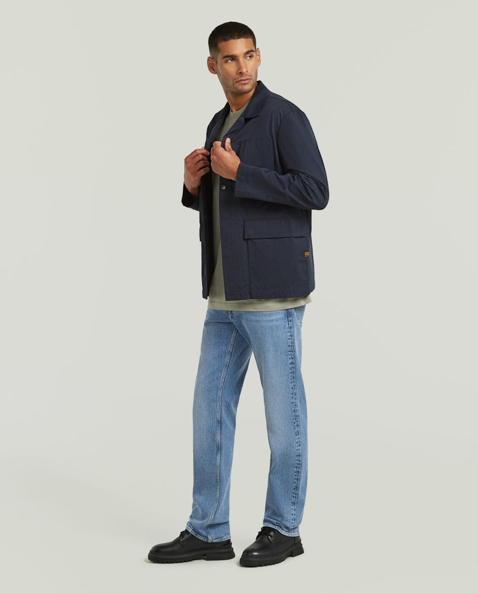 Casaco Estilo Blazer de Design Moderno e Corte Regular Azul-4