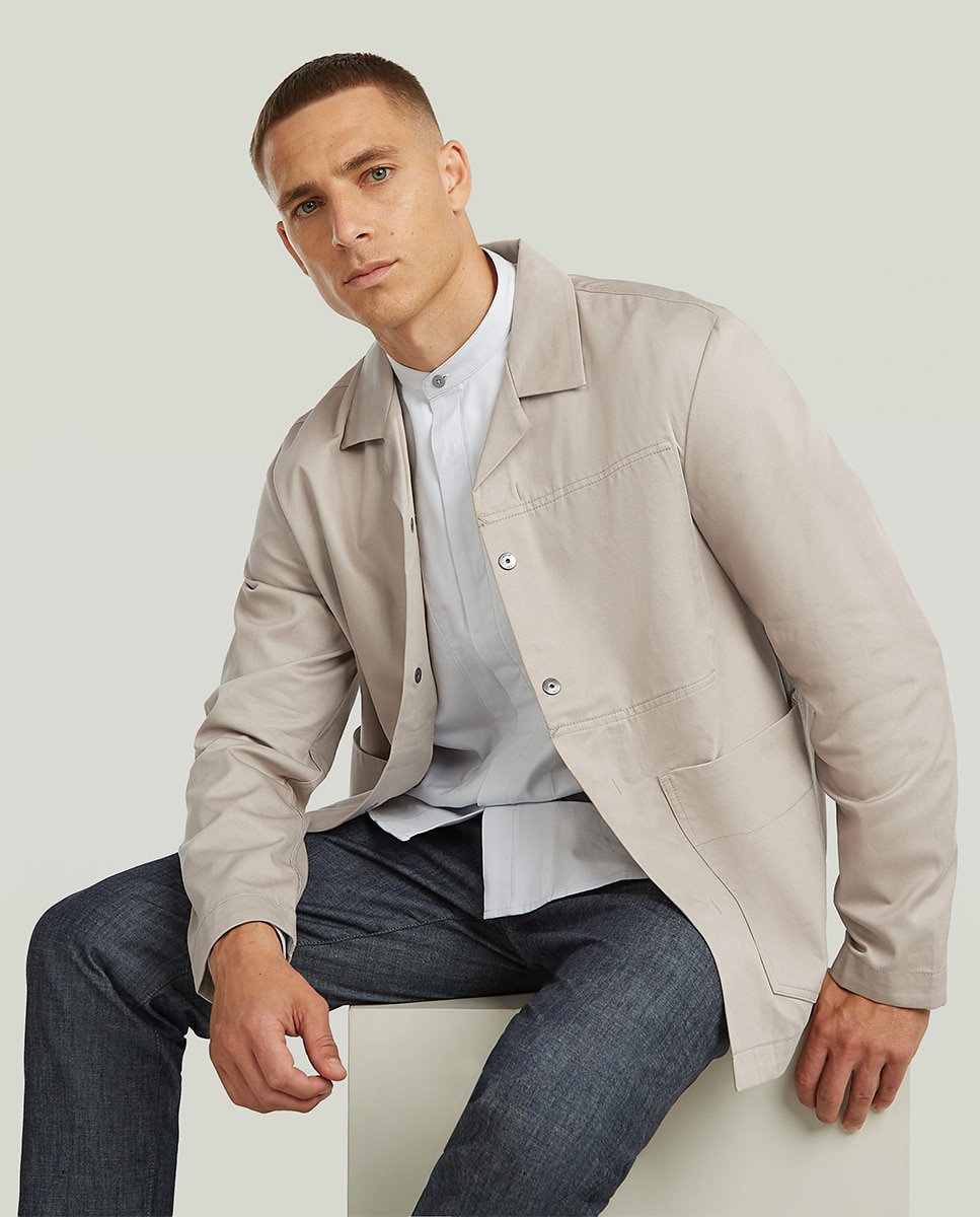 Casaco Estilo Blazer de Design Moderno e Corte Regular Cru-4