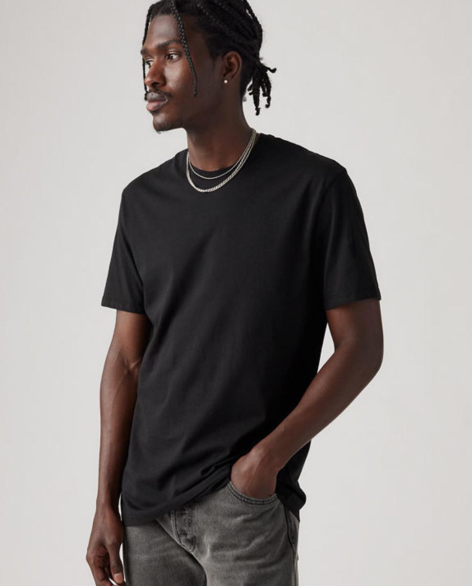 Pack de duas t-shirts pretas com manga curta Preto-4