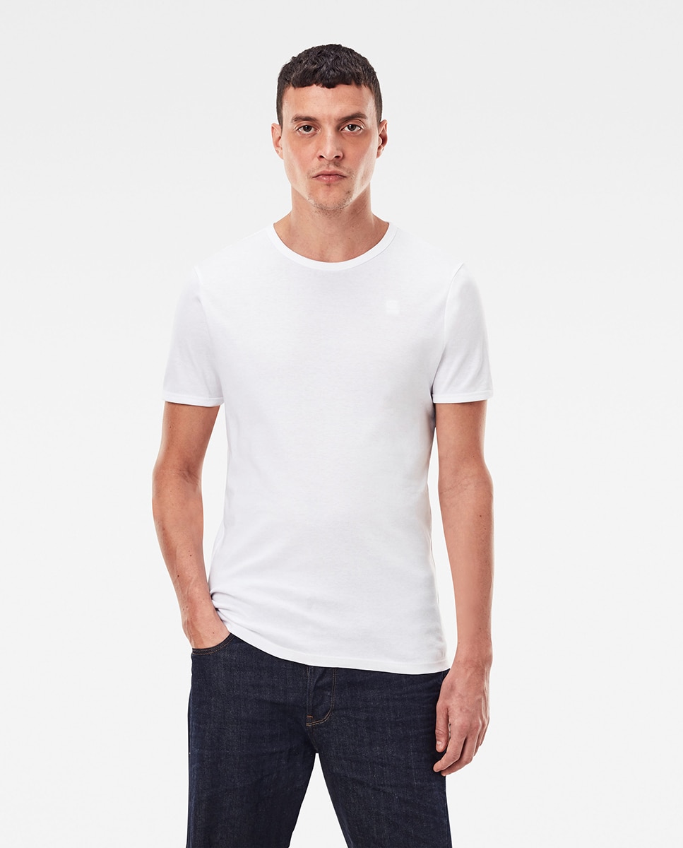 Pack de 2 T-shirts Básicas com Decote Redondo Branco-1