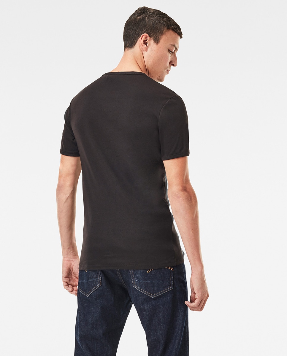 Pack de 2 T-shirts Básicas com Decote Redondo Preto-2