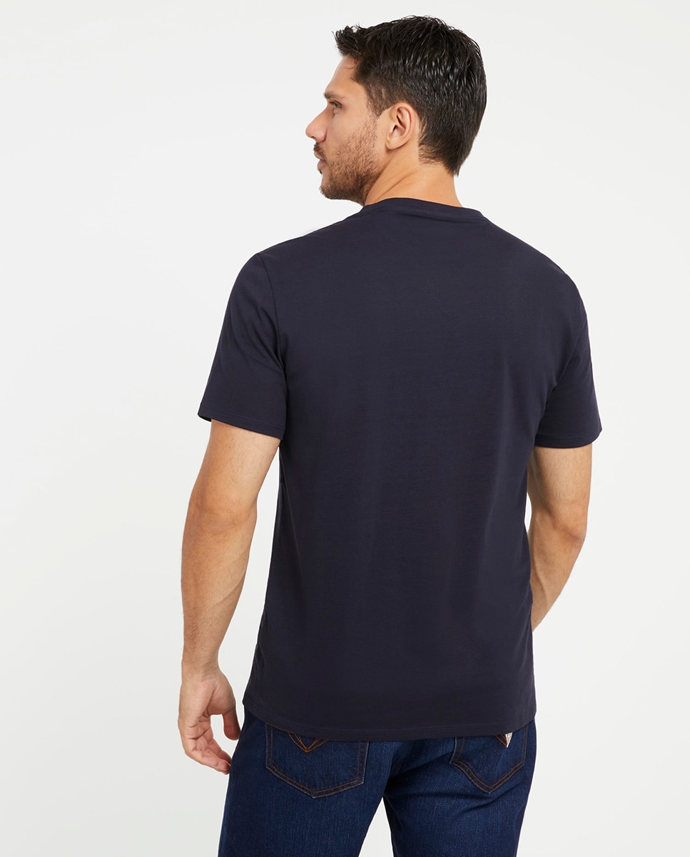 T-shirt de manga curta com decote redondo Azul-índigo-2