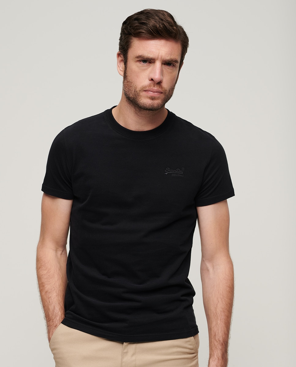 T-shirt com Logótipo Essential e em Algodão Orgânico Preto-1