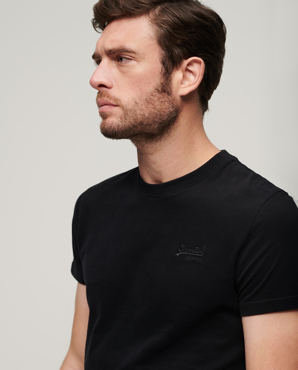 T-shirt com Logótipo Essential e em Algodão Orgânico Preto-3