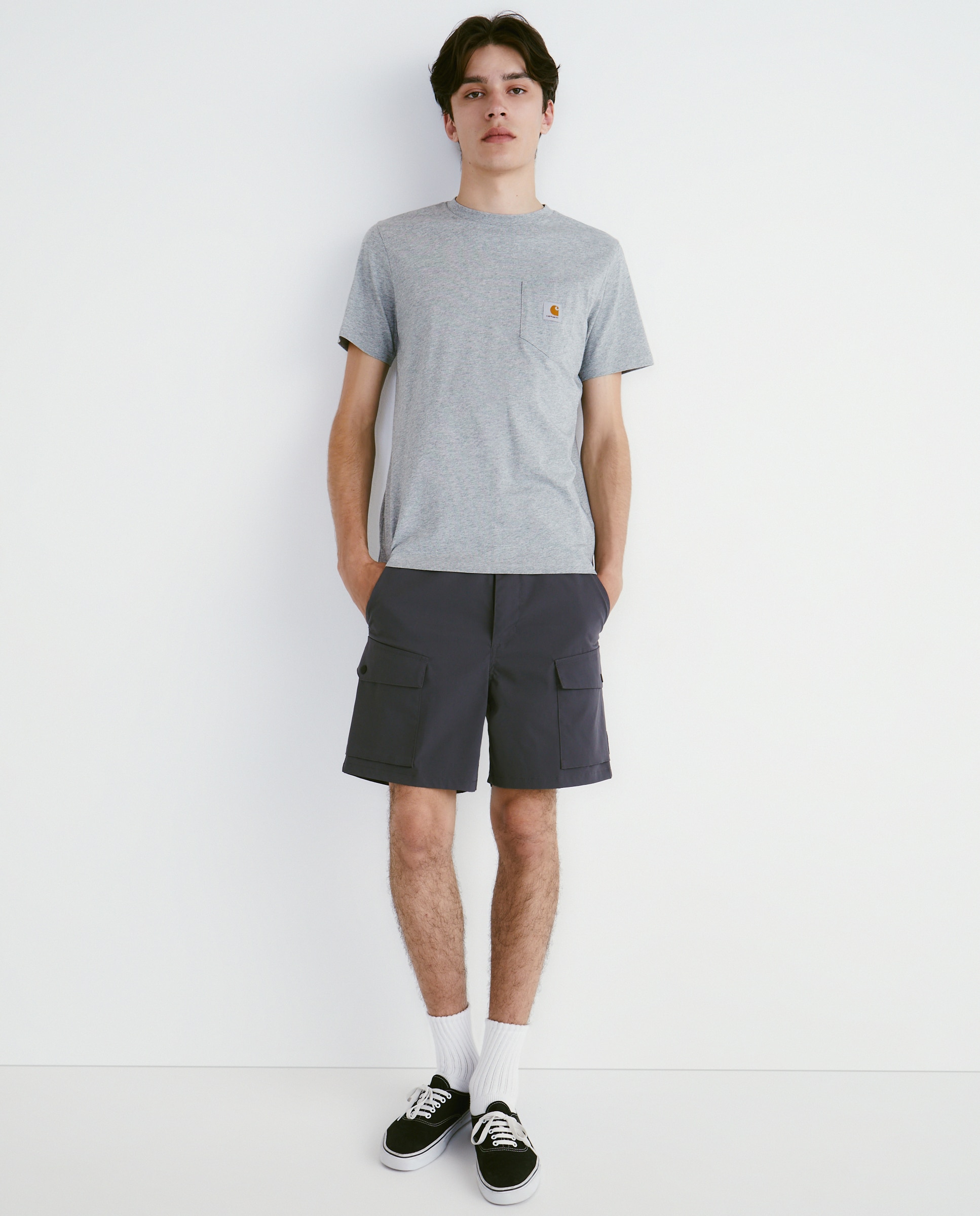 T-shirt S/S Pocket Cinzento-2