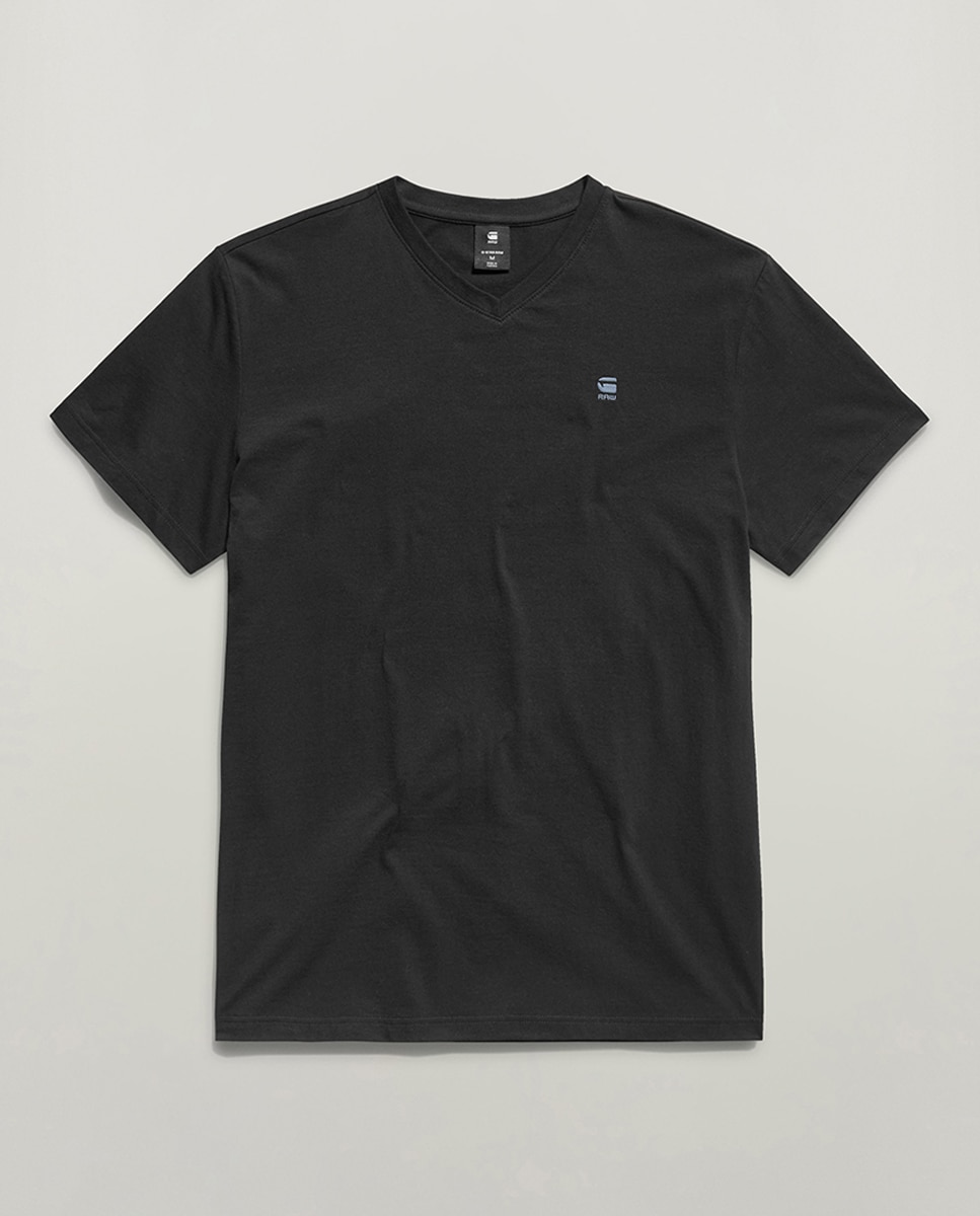T-shirt de algodão ecológico transpirável com manga curta Preto-6