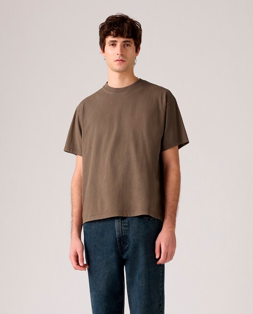 Camiseta de hombre de manga corta crop con cuello redondo