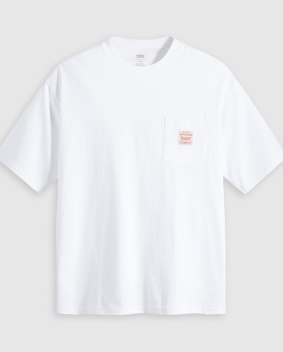 T-shirt de Manga Curta com Decote Redondo Branco-5