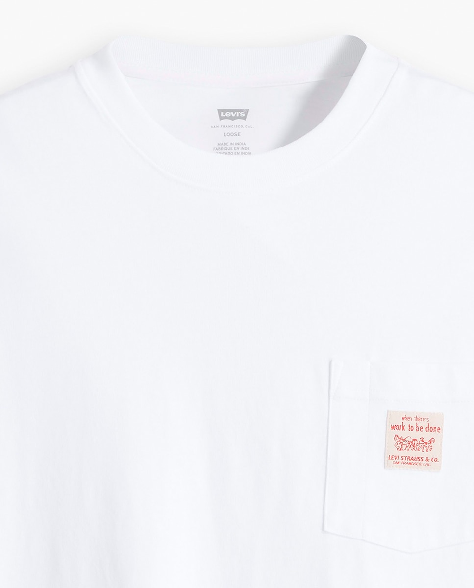 T-shirt de Manga Curta com Decote Redondo Branco-6
