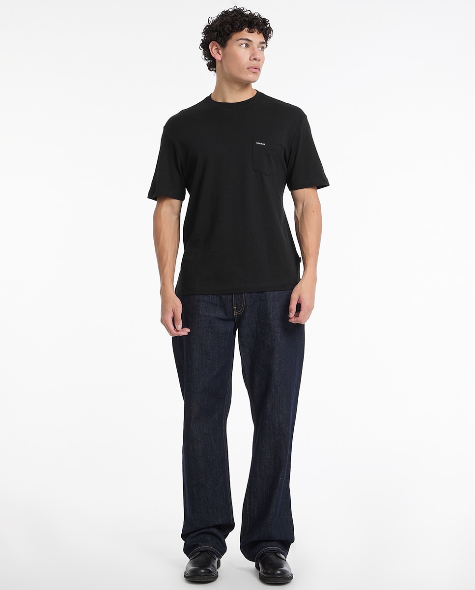 T-shirt com Manga Curta Preto-3