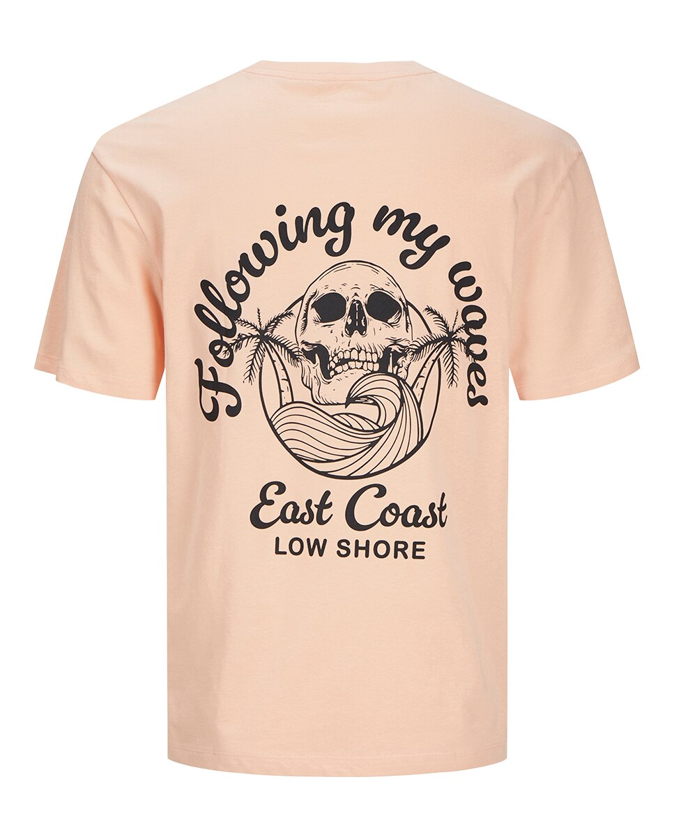 T-shirt de Manga Curta com Backprint Rosa-7