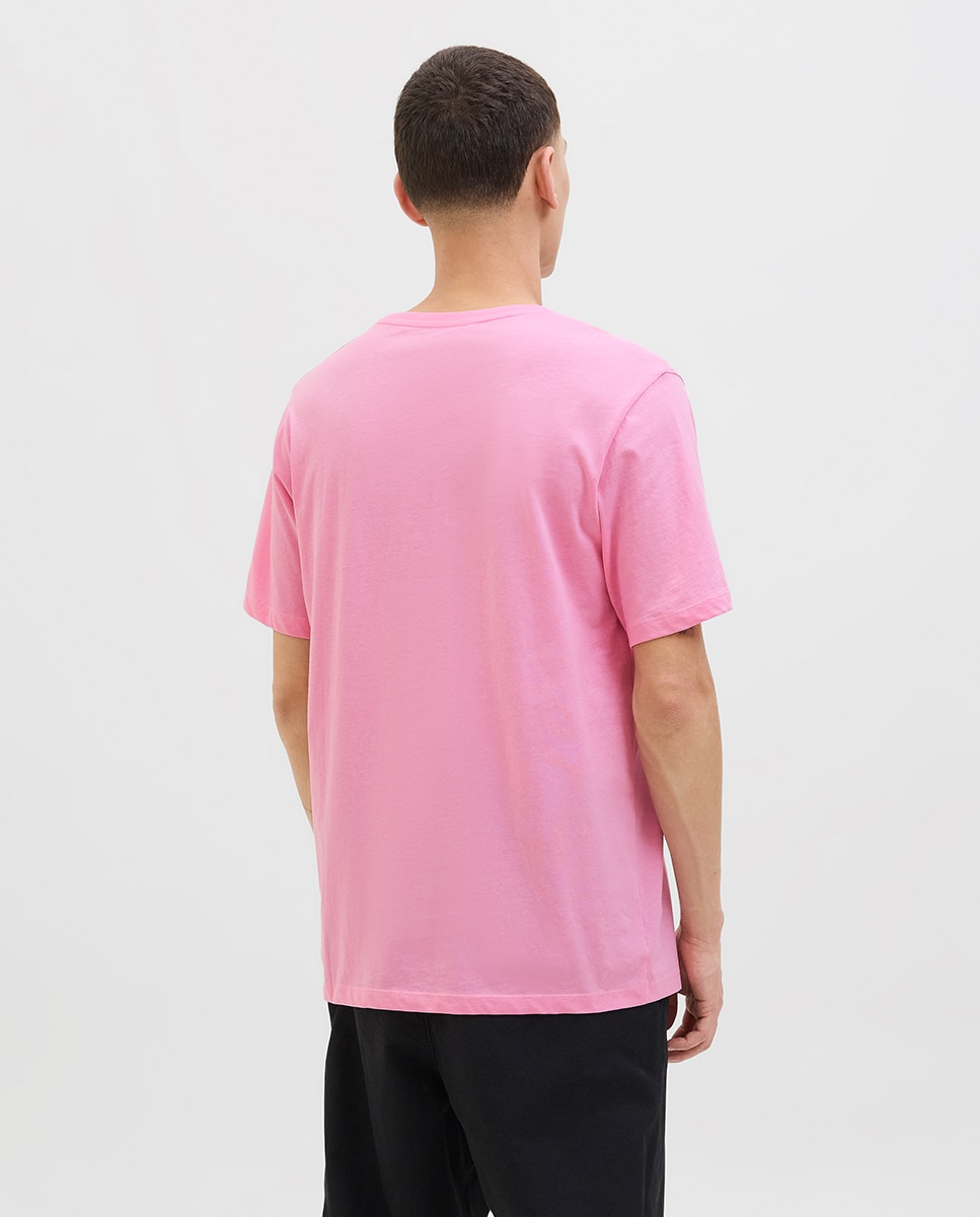 T-shirt de Manga Curta com Estampado de Cão Rosa-2