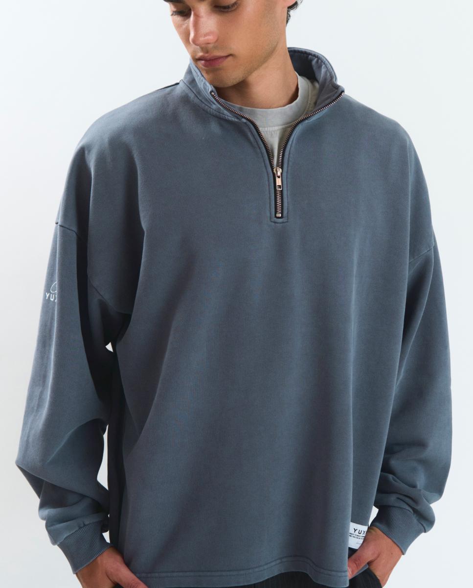 Sweatshirt de homem com decote redondo Cinzento-1