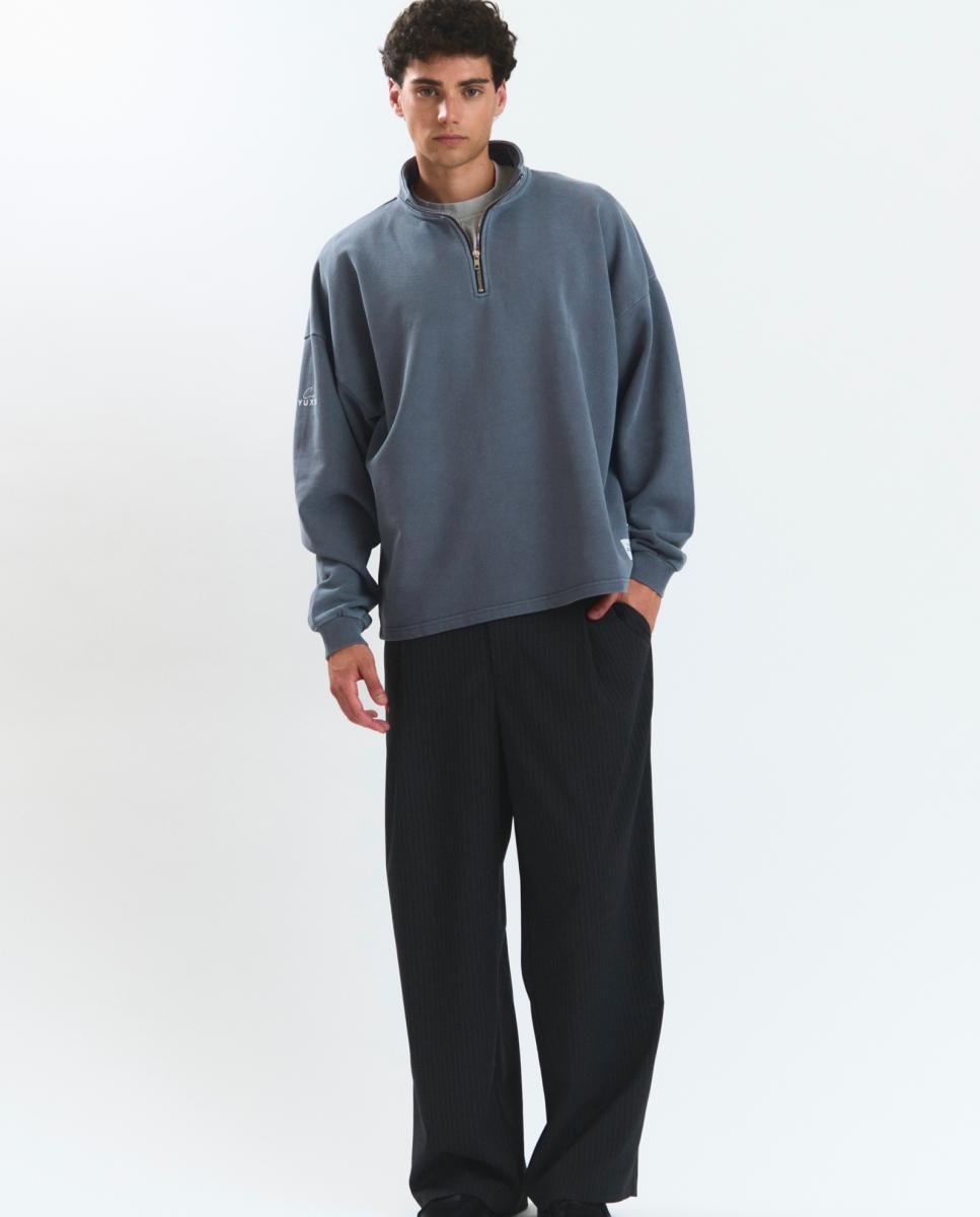 Sweatshirt de homem com decote redondo Cinzento-7