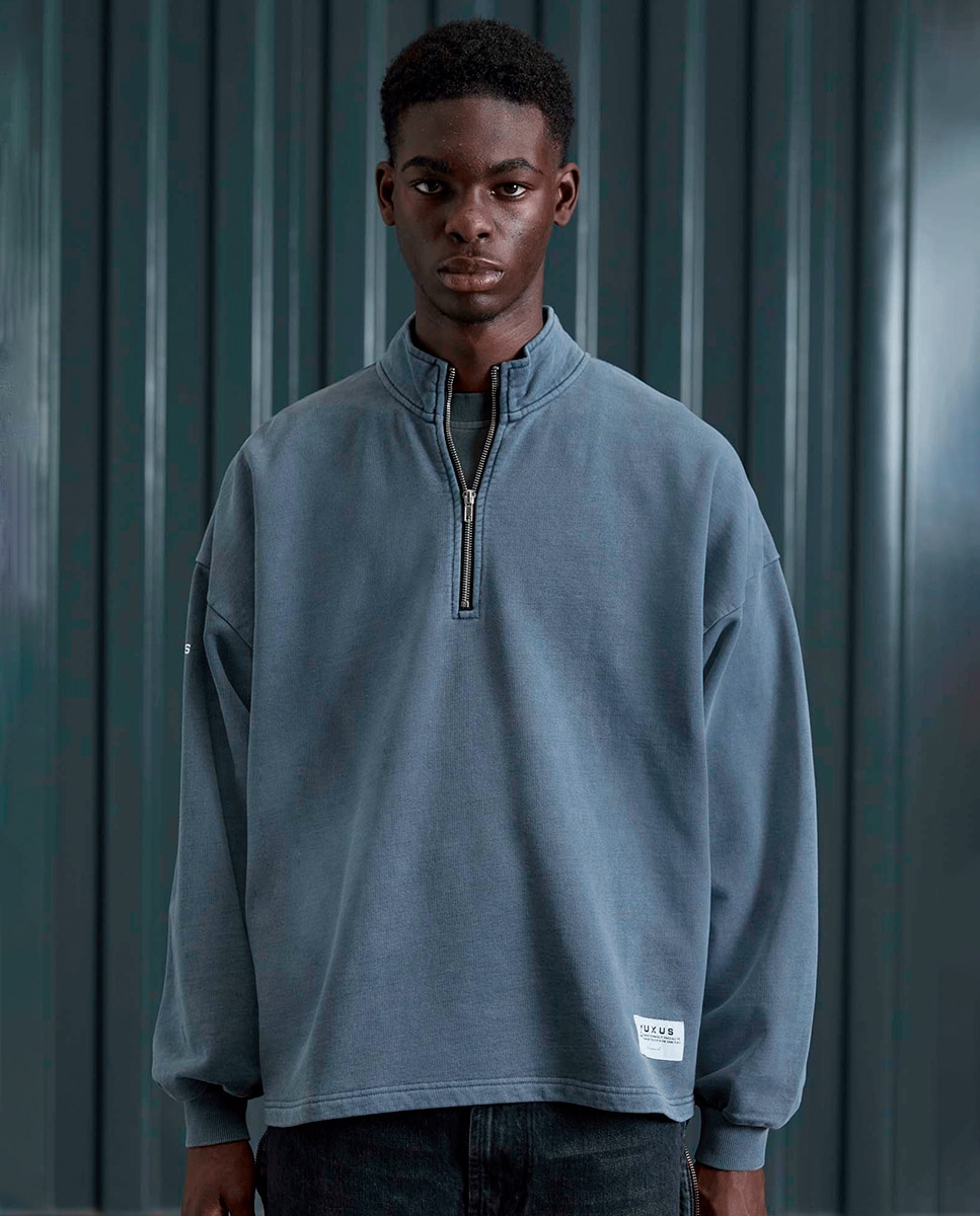 Sweatshirt de homem com decote redondo Cinzento-5