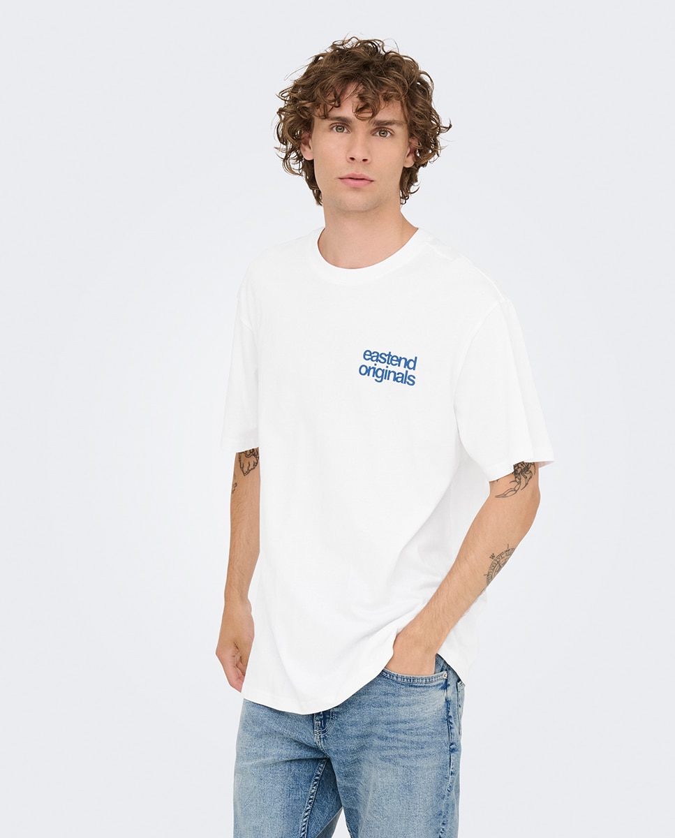 T-shirt Relaxed Fit Branco-marfim-1