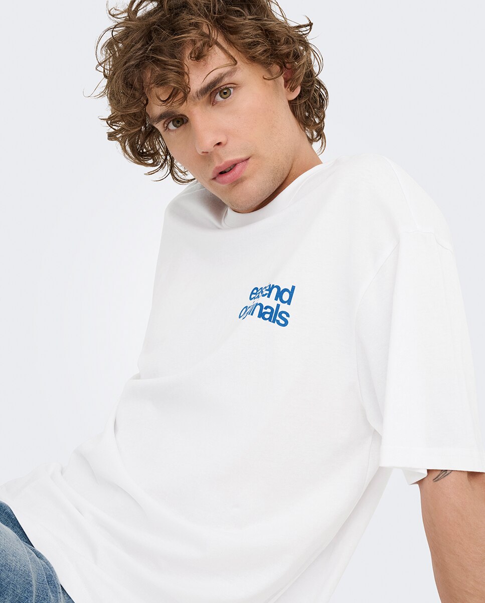 T-shirt Relaxed Fit Branco-marfim-3