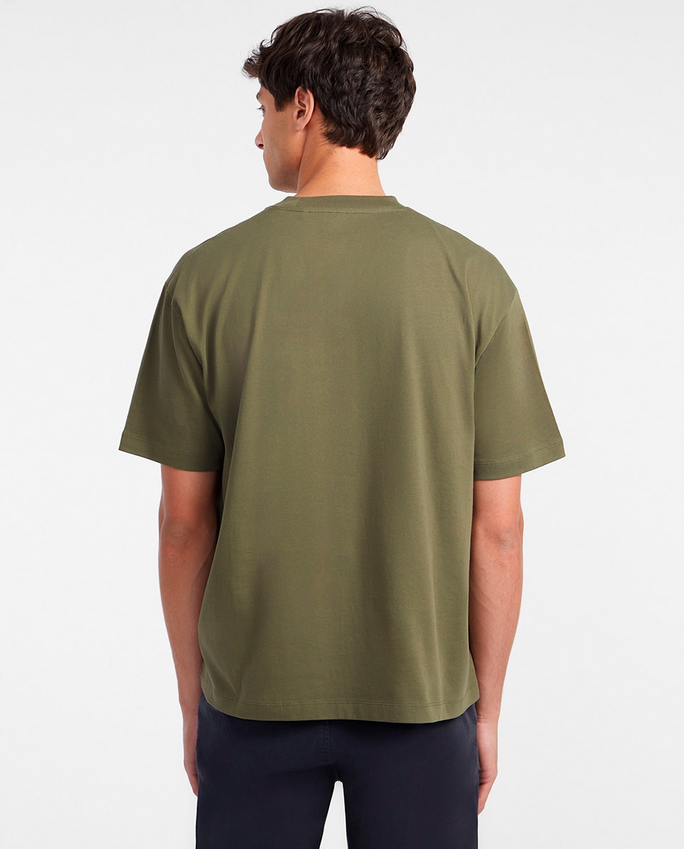 T-shirt com Manga Curta Verde-militar-2