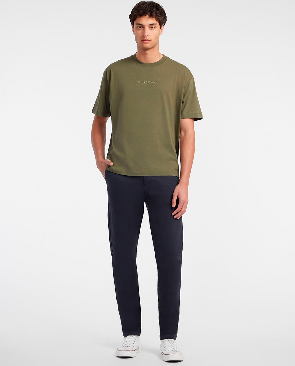 T-shirt com Manga Curta Verde-militar-4