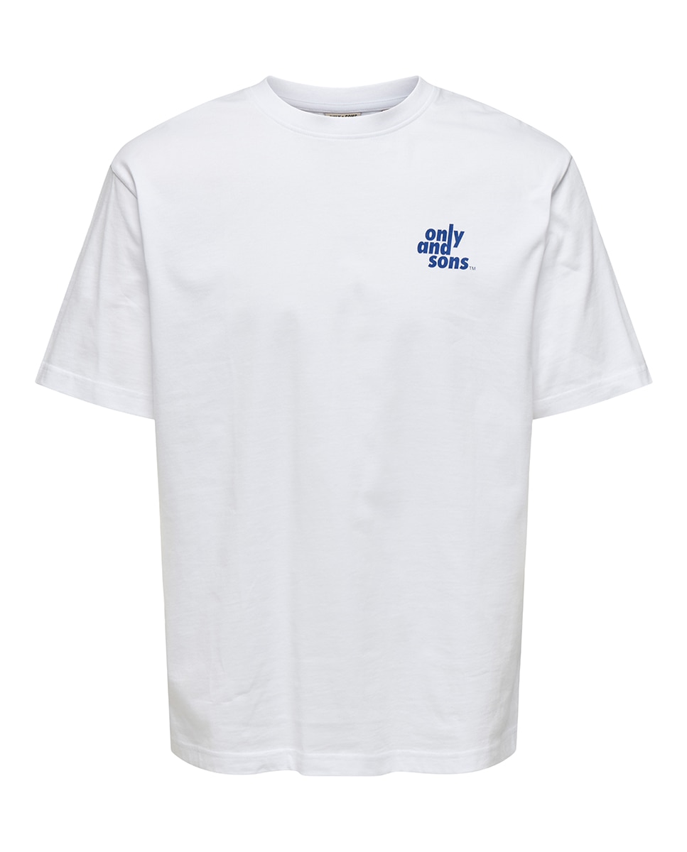 T-shirt Relaxed Fit com Manga Curta Branco-1