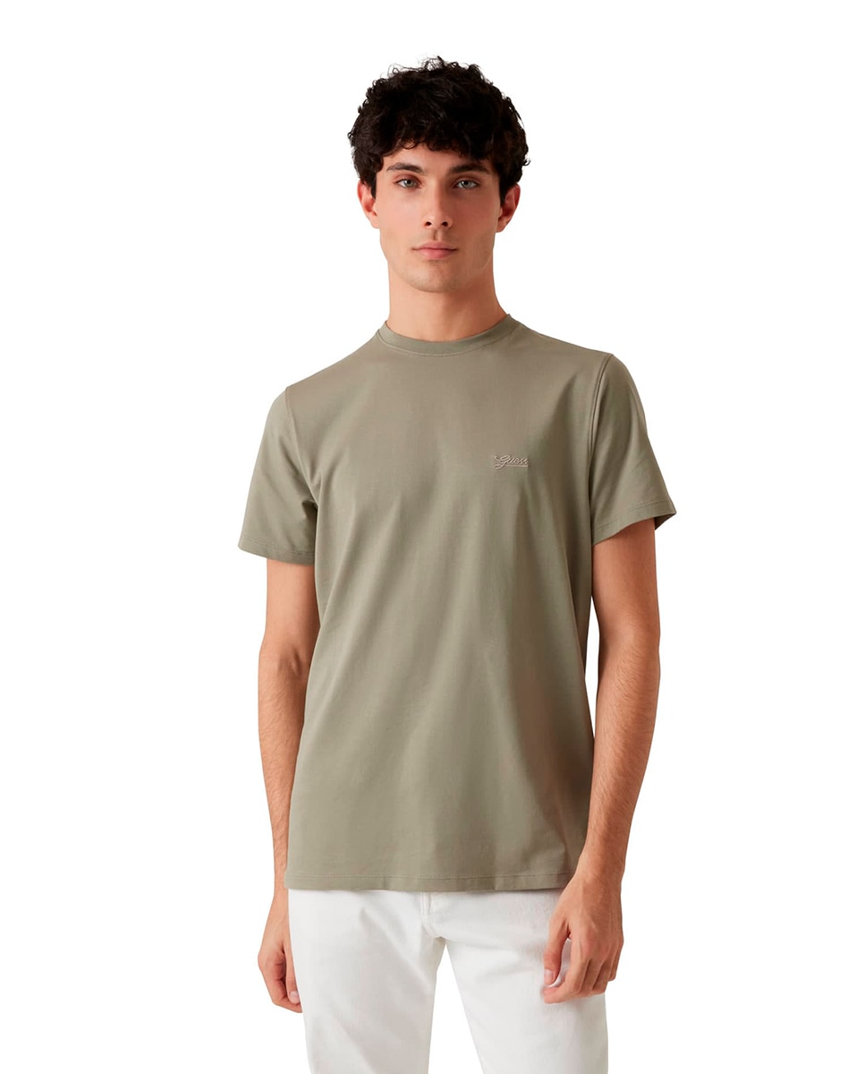 T-shirt com Manga Curta Caqui-1